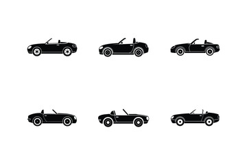 Naklejka premium convertible silhouette vector illustration