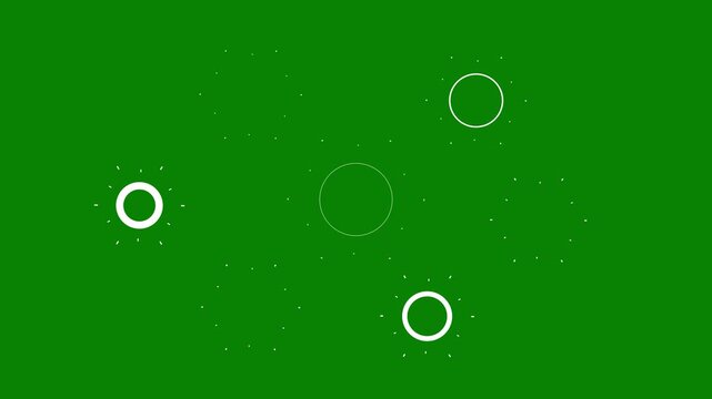 Firework blust sparkle line explosion, circle fireworks blast animation, circle effect, sparkle elements, fireworks burst shine on green screen background.