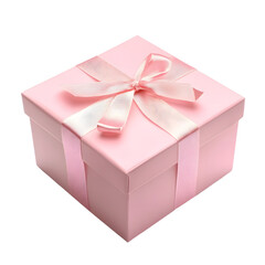 Obraz premium Symbolic Breast Cancer Awareness Gift Box with Elegant Pink Ribbon