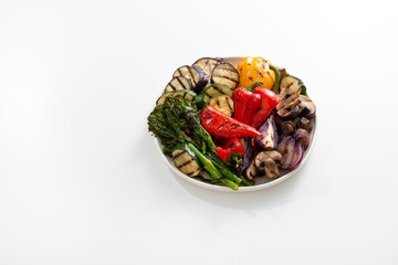 Full plate with grilled summer vegetables