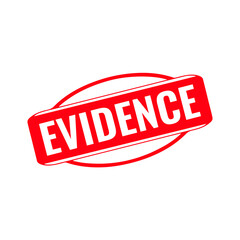 Evidence Red Rubber Stamp Sign Vector. Evidence Stamp Template.	
