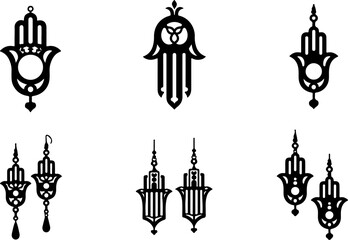 Hamsa Symbol Set  hand of miriam,  vecto bundle
