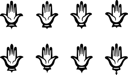 Fototapeta premium Hamsa Symbol Set hand of miriam, vecto bundle