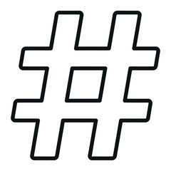 Obraz premium Hashtag Outline A clean, minimalist outline of the hashtag symbol, perfect for various design applications, from social media concepts to representing digital trends.