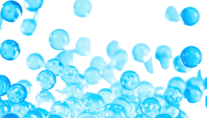 Clear blue water bubbles, cut out