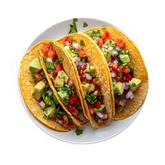 tacos on plate isolated on a white background