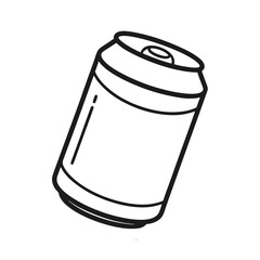 Minimalist soda can outline icon on a clean white background