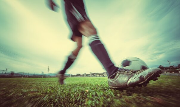 Blurred soccer player in action