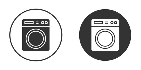 Washing machine icon concept, simple flat design. Clipart vecot in black colors