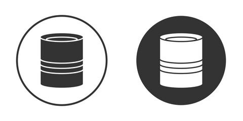 Tin can icon concept, simple flat design. Clipart vecot in black colors
