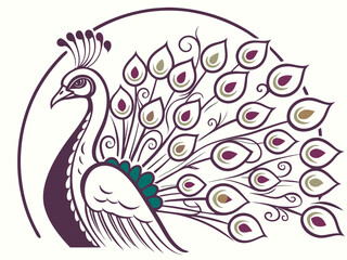 Fototapeta premium LOGO design of pecock , Elegant Peacock Logo Design with Colorful FeathersLuxury Peacock Bird Logo Symbol for Brand IdentityCreative Peacock Logo with Abstract Feather Style