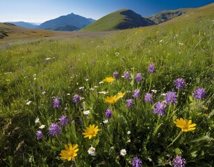 Mountain Wildflower Meadow in Spring
