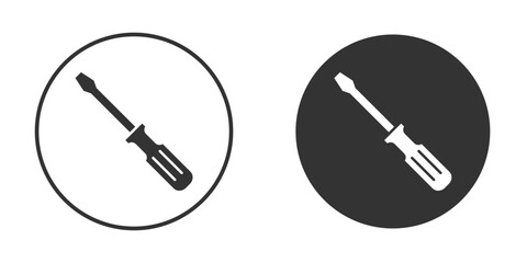 Screwdriver icon concept, simple flat design. Clipart vecot in black colors