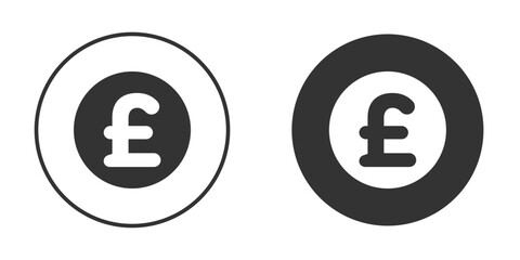 Pound icon concept, simple flat design. Clipart vecot in black colors