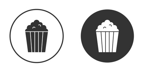 Popcorn icon concept, simple flat design. Clipart vecot in black colors