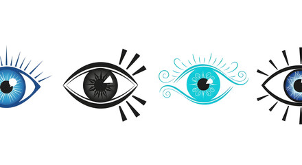  Close-up of Human Eyes with Blue, Gray, and Green Colors for Vision and Eye Health Themes