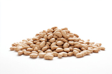 Fototapeta premium a pile of peanuts on a white surface