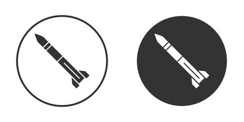 Missile icon concept, simple flat design. Clipart vecot in black colors