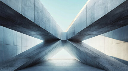 Obraz premium Abstract background of modern architecture, gray concrete floor with copy space area The building