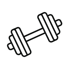 Obraz premium Simple dumbbell outline icon for fitness and gym themes