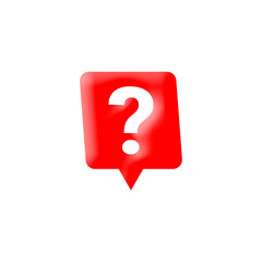 3d Red Question Mark Speech Bubble Icon PNG
