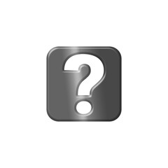 Metallic Question Mark Icon PNG Shiny Help Symbol for FAQ Support and Inquiry Interfaces