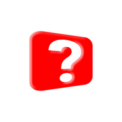 Red 3D Question Mark PNG Icon Help Symbol for FAQ Support and Inquiry 
