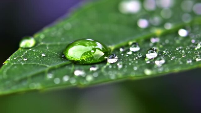 water drops on leaf
