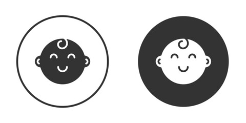 Baby icon concept, simple flat design. Clipart vecot in black colors