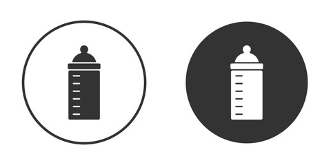 Baby bottle icon concept, simple flat design. Clipart vecot in black colors