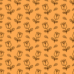 seamless pattern with flower line