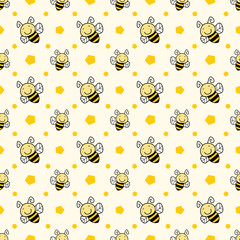 seamless pattern with bees