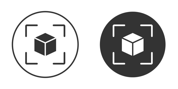 AR icon concept, simple flat design. Clipart vecot in black colors