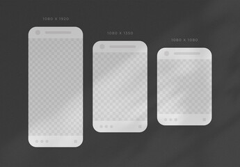 Mockup with 3 Sizes For Social Media Posts