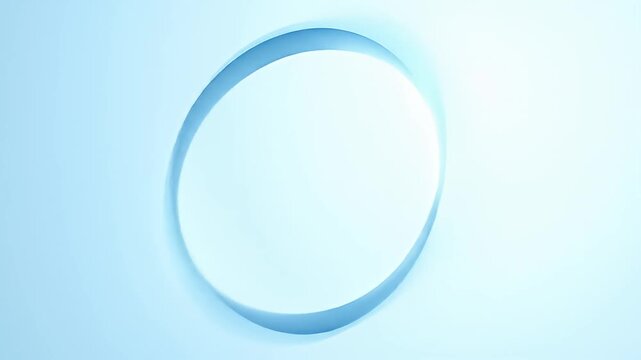 Minimalist abstract blue oval shape with subtle shadows and light gradients on smooth surface