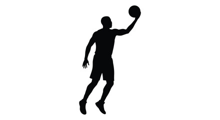 Silhouette of a Basketball Player Shooting a Jump Shot. vector Silhouette design