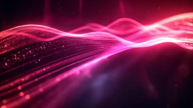 Abstract flowing magenta waves with glowing highlights, creating a dynamic texture