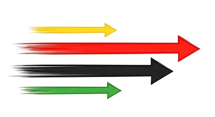 Four Arrows Moving Forward Together in Progress