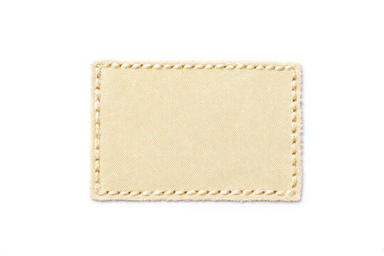 a white square with a stitching pattern on it