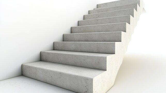 Concrete Stairs Leading Upward in Minimalist Modern Design Style