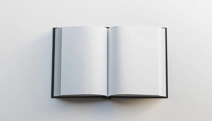 White Table Setup For Mock-Up Magazine, Book, Or Catalog With Blank Page Or Notepad For Simulations And Mockups. Perfect For Designers!