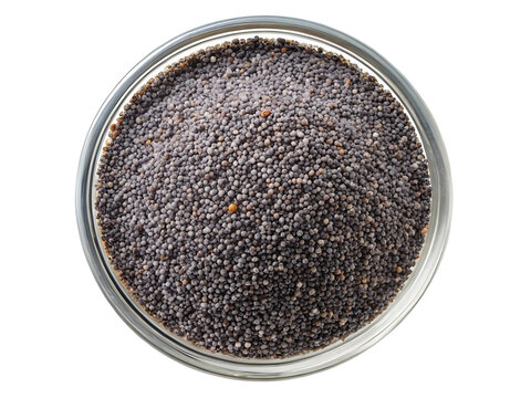 Close-up macro of black caviar in a glass bowl and jar on a white background