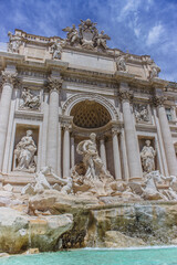 Trevi Fountain Baroque Masterpiece in Rome during a Sunny Day