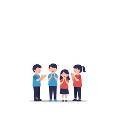 Obraz premium Happy children applauding, cheering, celebrating success, friendship, together