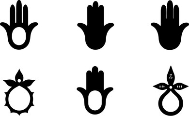 Fototapeta premium Hamsa Hand Symbol Variations