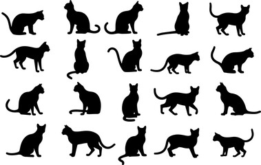 Black Cat Silhouette Collection vector