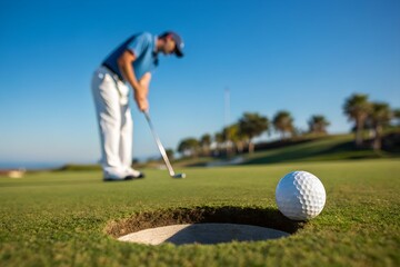 golfer putting a ball