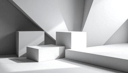 Abstract geometric blue shapes overlap softly