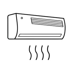 Wall Mounted Electric Heater Blowing Warm Air Detailed Vector Illustration