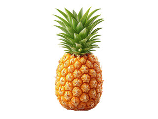 Ripe single pineapple isolated on black background, Isolated On White Background, Png Transparent